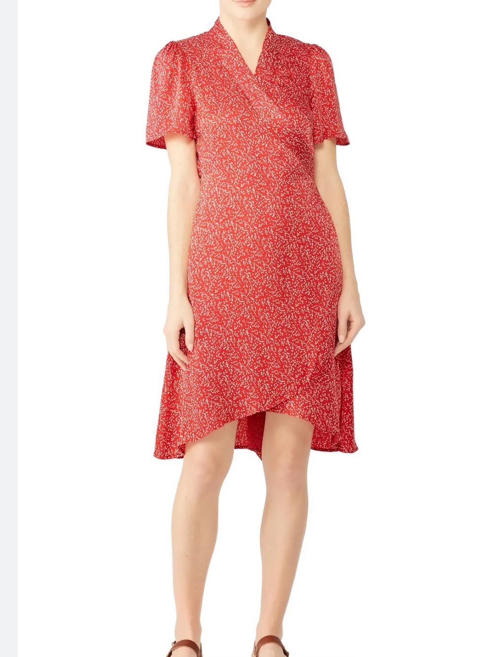 Dots Shiny Wrap dress ByTiMo Red Polka Dot